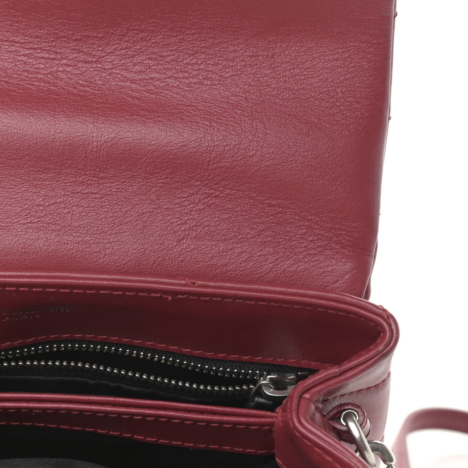 Saint Laurent Calfskin Y Quilted Monogram Toy Loulou Crossbody Bag Rouge 12 of 12