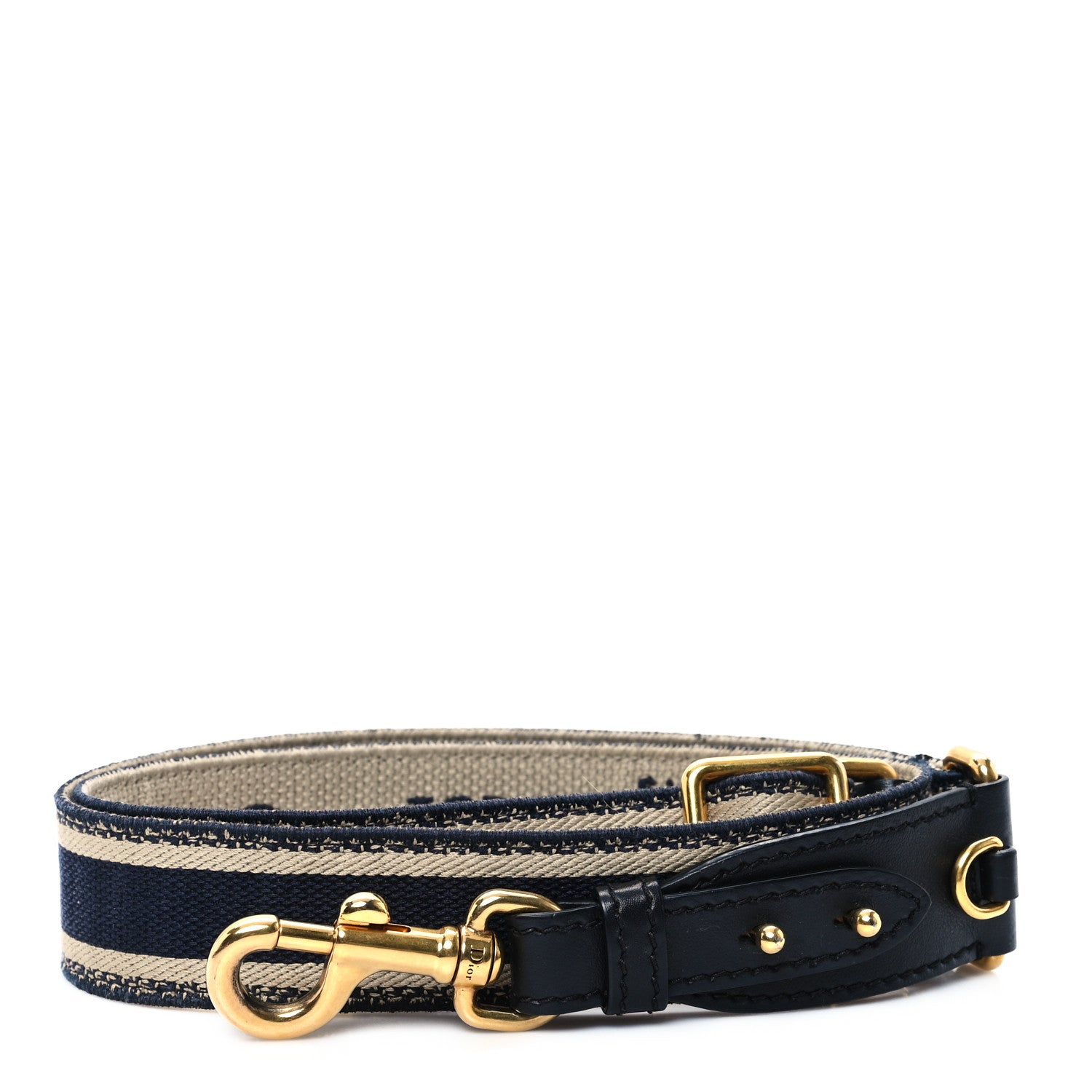 Christian Dior Canvas Embroidered Shoulder Strap Blue 1 of 4