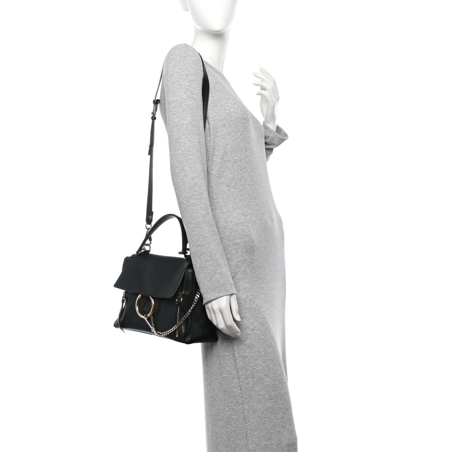 Chloe Calfskin Small Faye Day Shoulder Bag Black 2 of 12