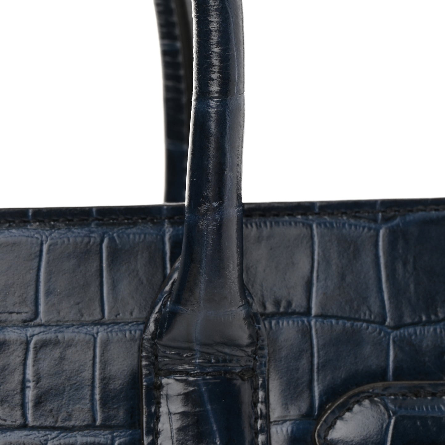 Crocodile Embossed Calfskin Small Zipped Bayswater Blue