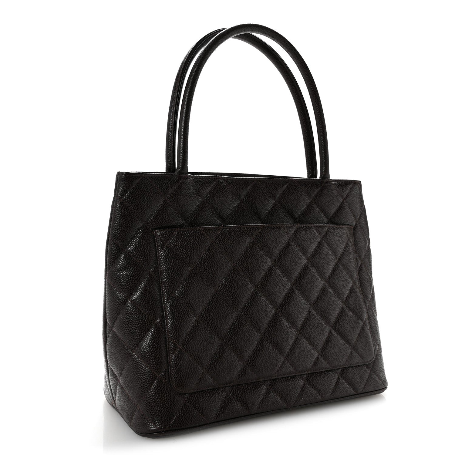 Chanel Caviar Quilted Medallion Tote Dark Brown 3 of 13