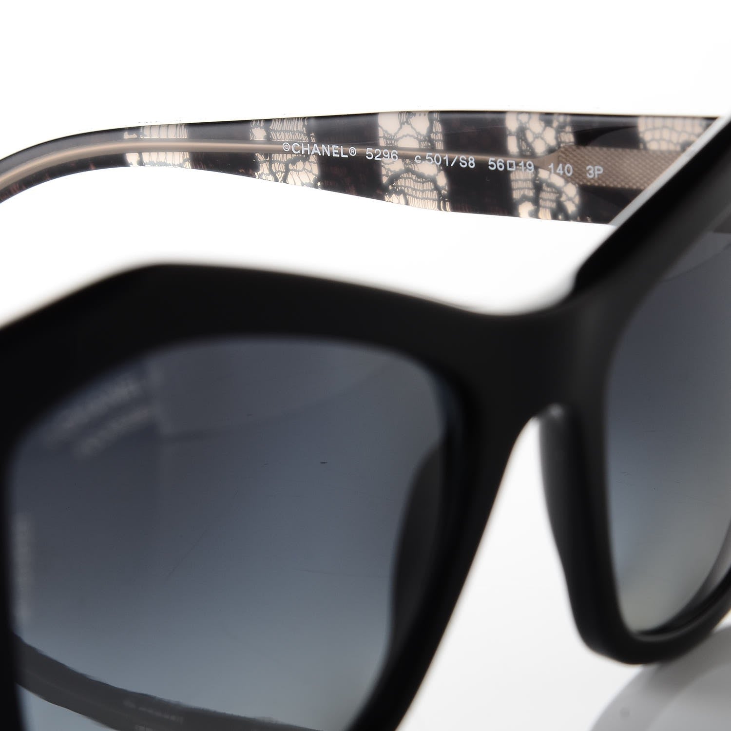 Chanel Lace Effect Sunglasses 5296-A Black 5 of 8