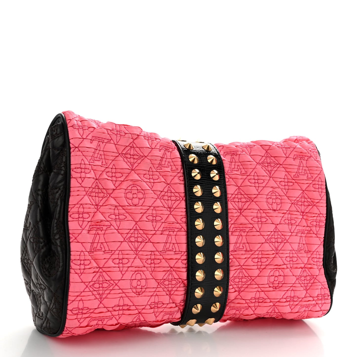 Satin Quilted Monogram Coquette Pochette Bunny Pink