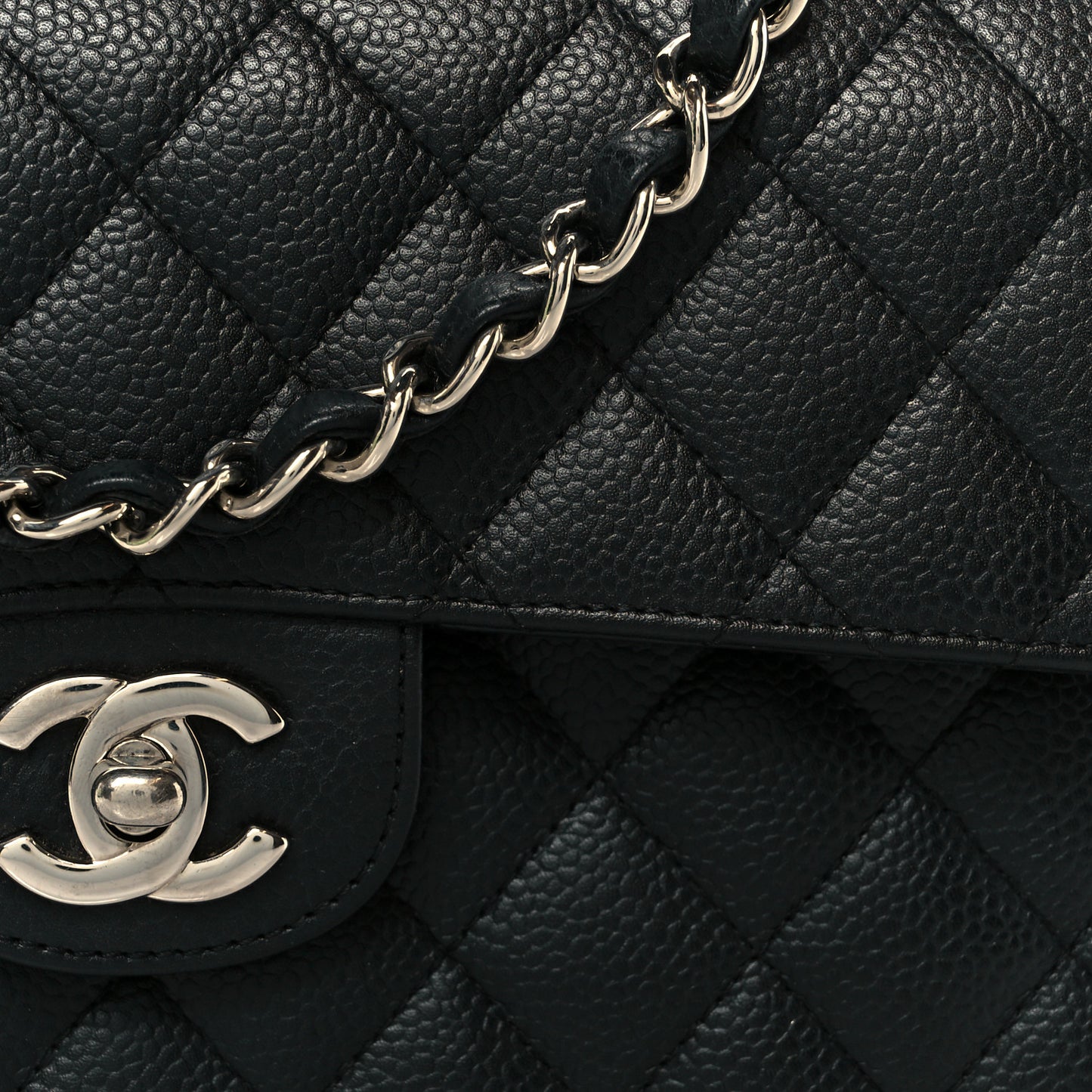 Caviar Quilted Small Double Flap Black