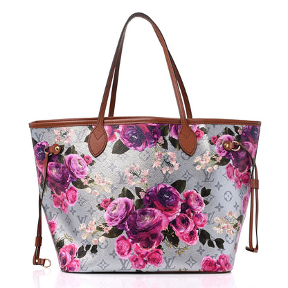 Louis Vuitton Metallic Monogram LV Garden Neverfull MM Silver 3 of 12