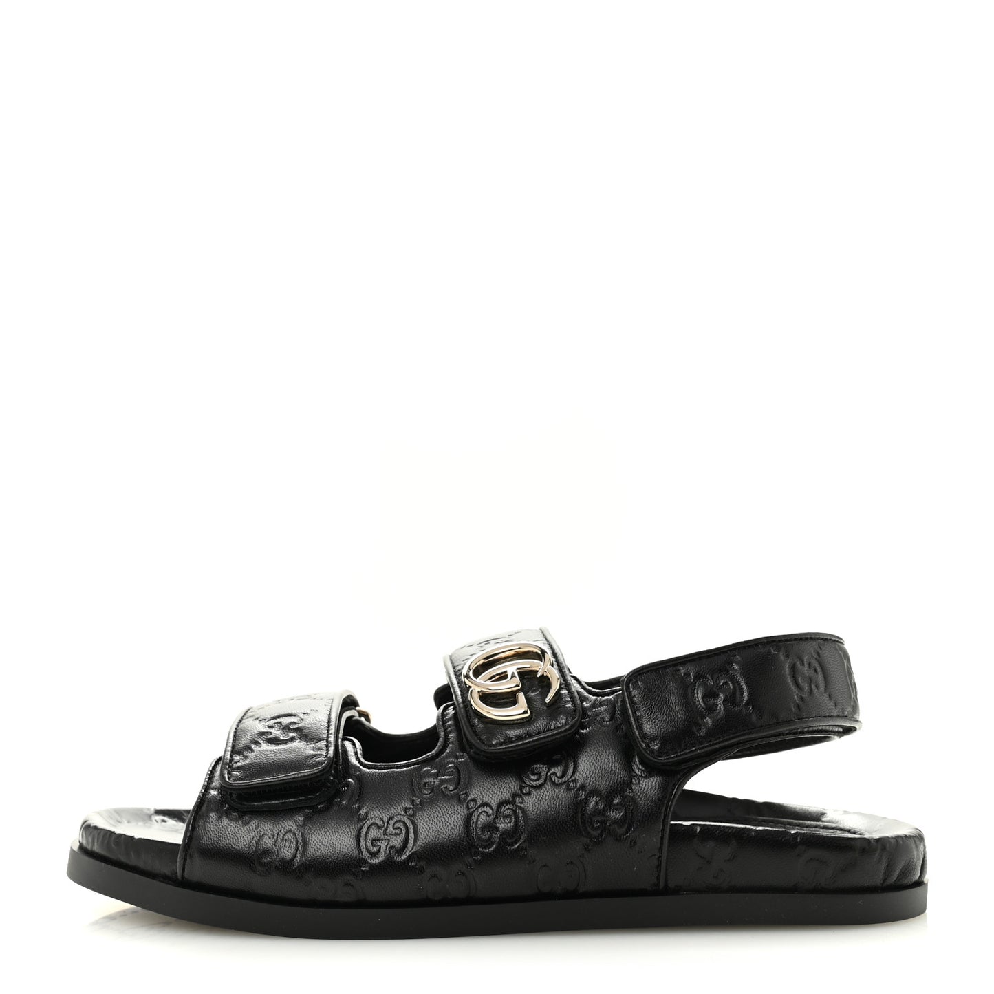 Guccissima GG Embossed Womens Sandals 39 Black