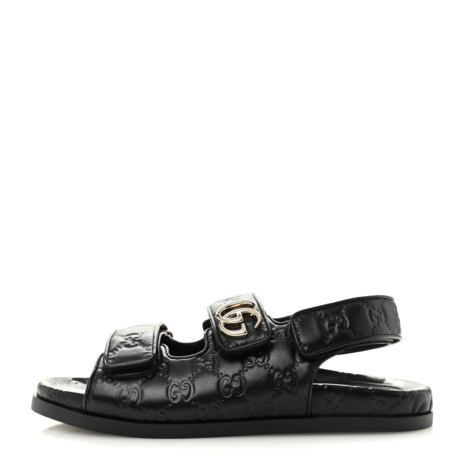 Gucci Guccissima GG Embossed Womens Sandals 39 Black 1 of 10