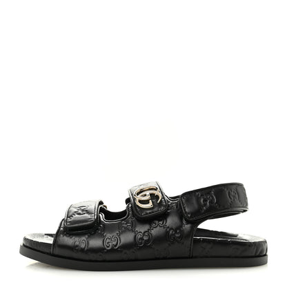 Gucci Guccissima GG Embossed Womens Sandals 39 Black 1 of 10