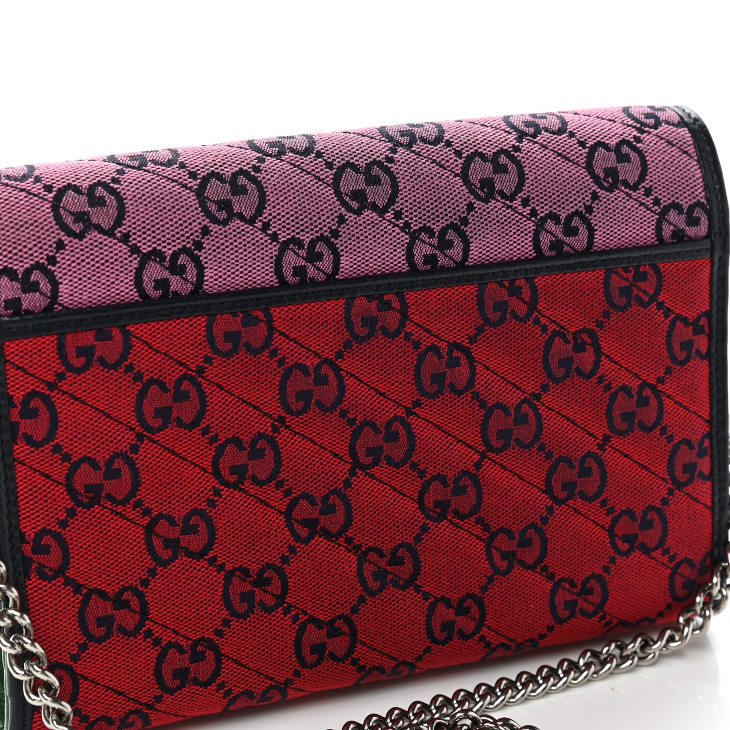 Monogram Multicolor Matelasse Diagonal GG Marmont Chain Wallet Red Blue Pink Green