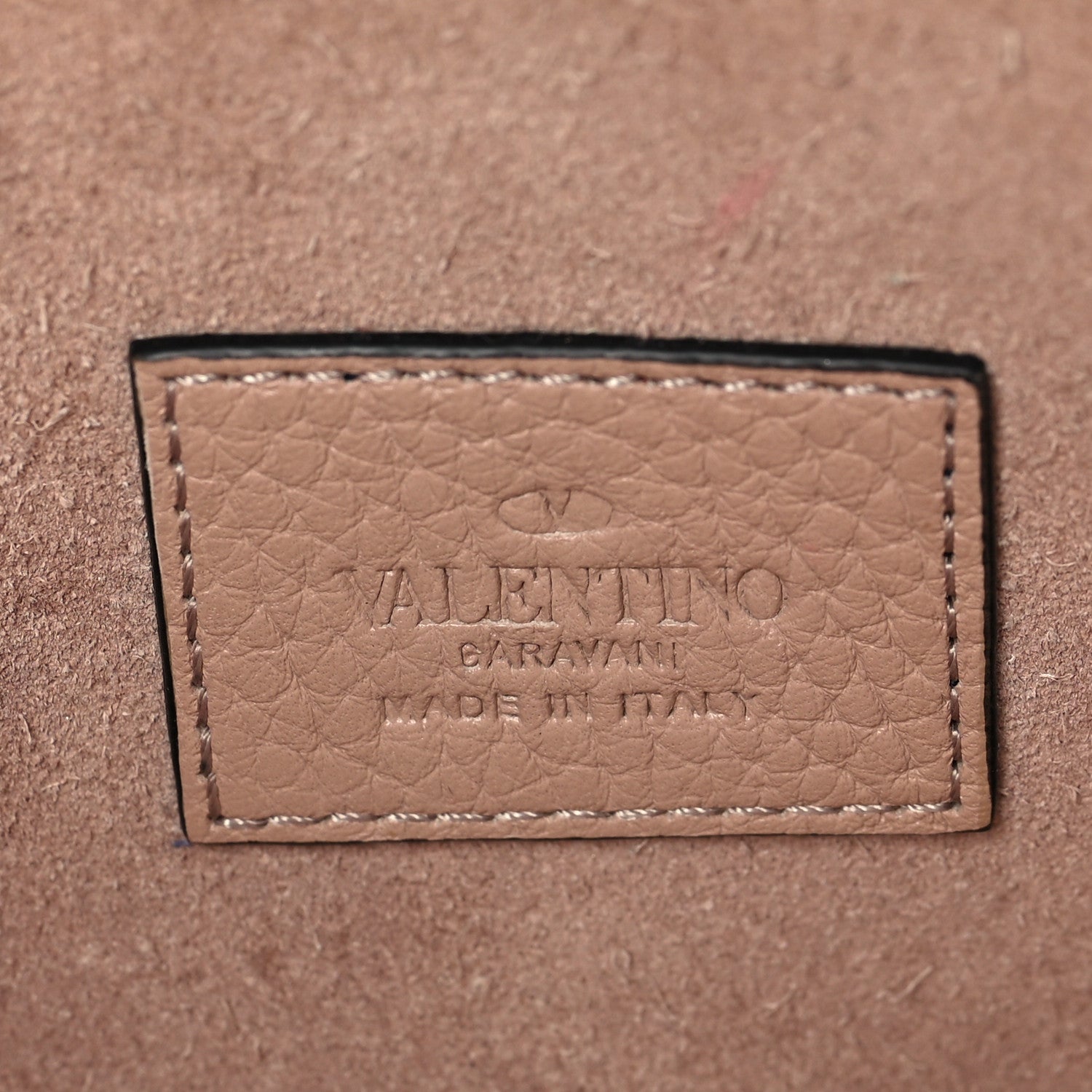 Valentino Garavani Pebbled Calfskin Rockstud Envelope Wallet on Chain Poudre 6 of 8