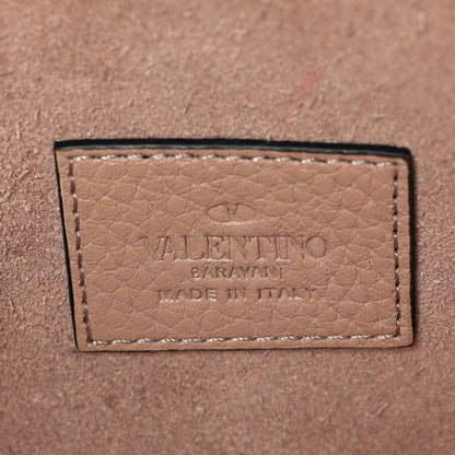 Valentino Garavani Pebbled Calfskin Rockstud Envelope Wallet on Chain Poudre 6 of 8