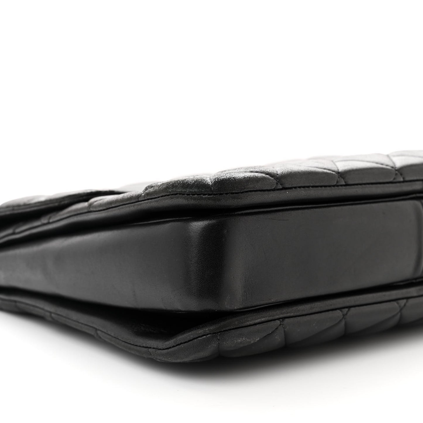 Lambskin Quilted Large Trendy CC Dual Handle Flap Bag Black