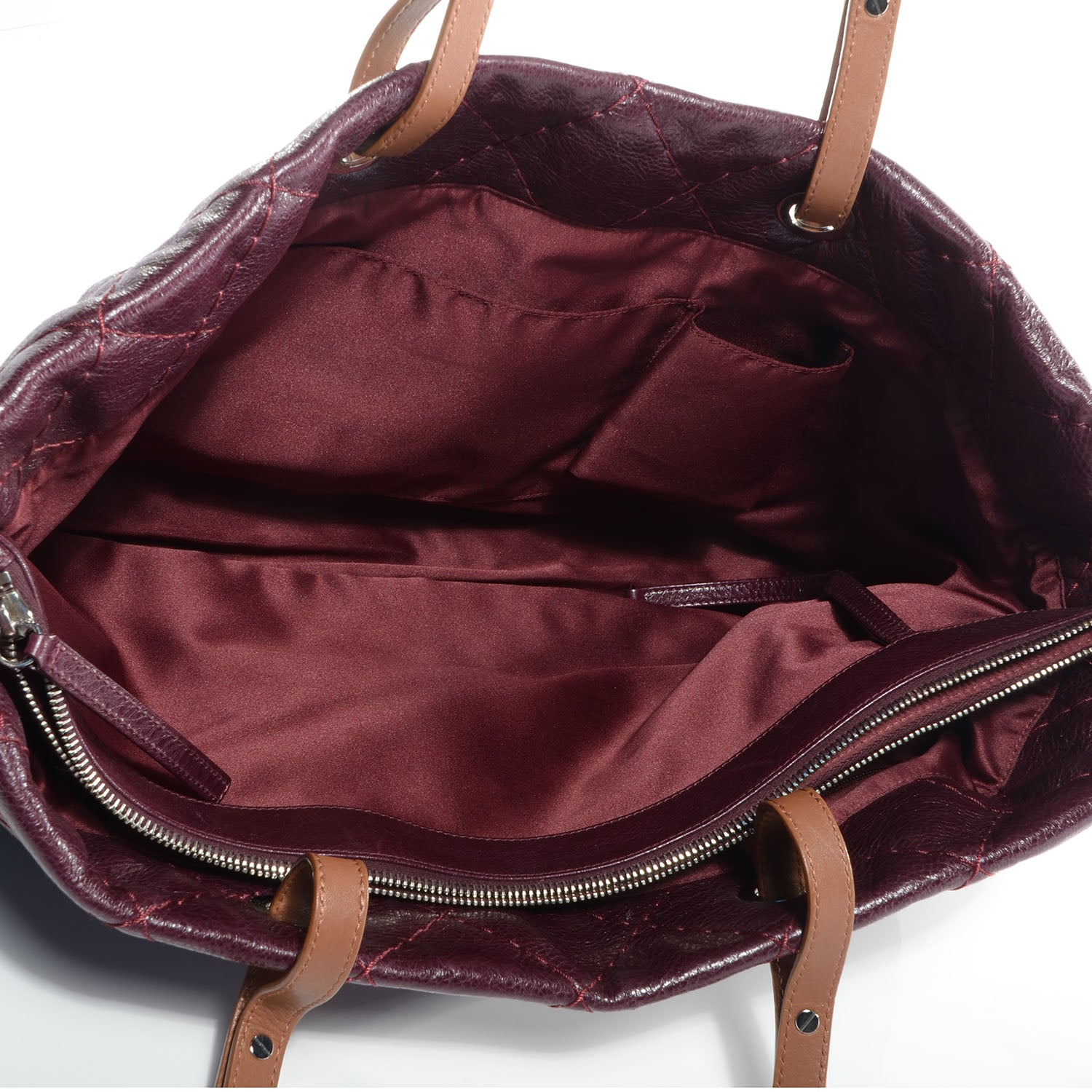 Chanel Glazed Calfskin Large On The Road Tote Plum 5 of 7
