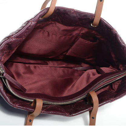 Chanel Glazed Calfskin Large On The Road Tote Plum 5 of 7