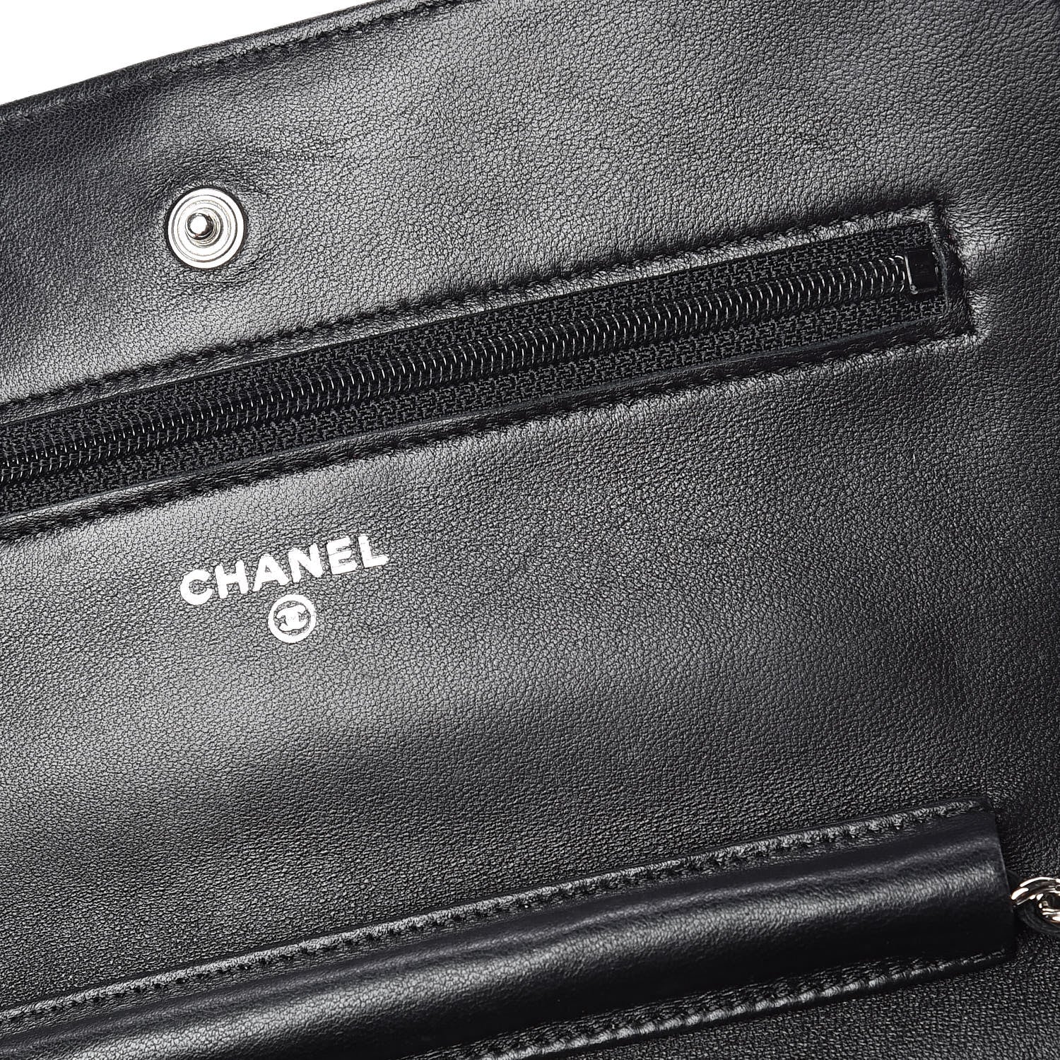 Chanel Lambskin Quilted Wallet On Chain WOC Black 16 of 18
