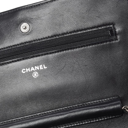 Chanel Lambskin Quilted Wallet On Chain WOC Black 16 of 18