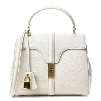 Celine Grained Calfskin Small 16 Top Handle Bag White 1 of 13