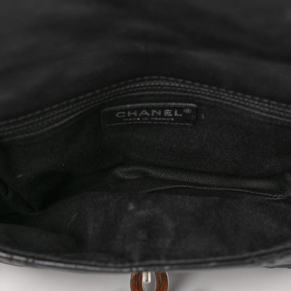 Chanel Calfskin Quilted Double Stitch Hamptons Clutch with Chain Black 4 of 8