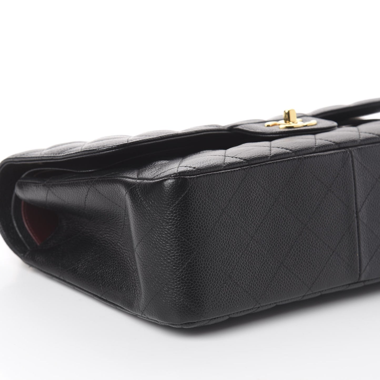 Caviar Quilted Jumbo Double Flap Black
