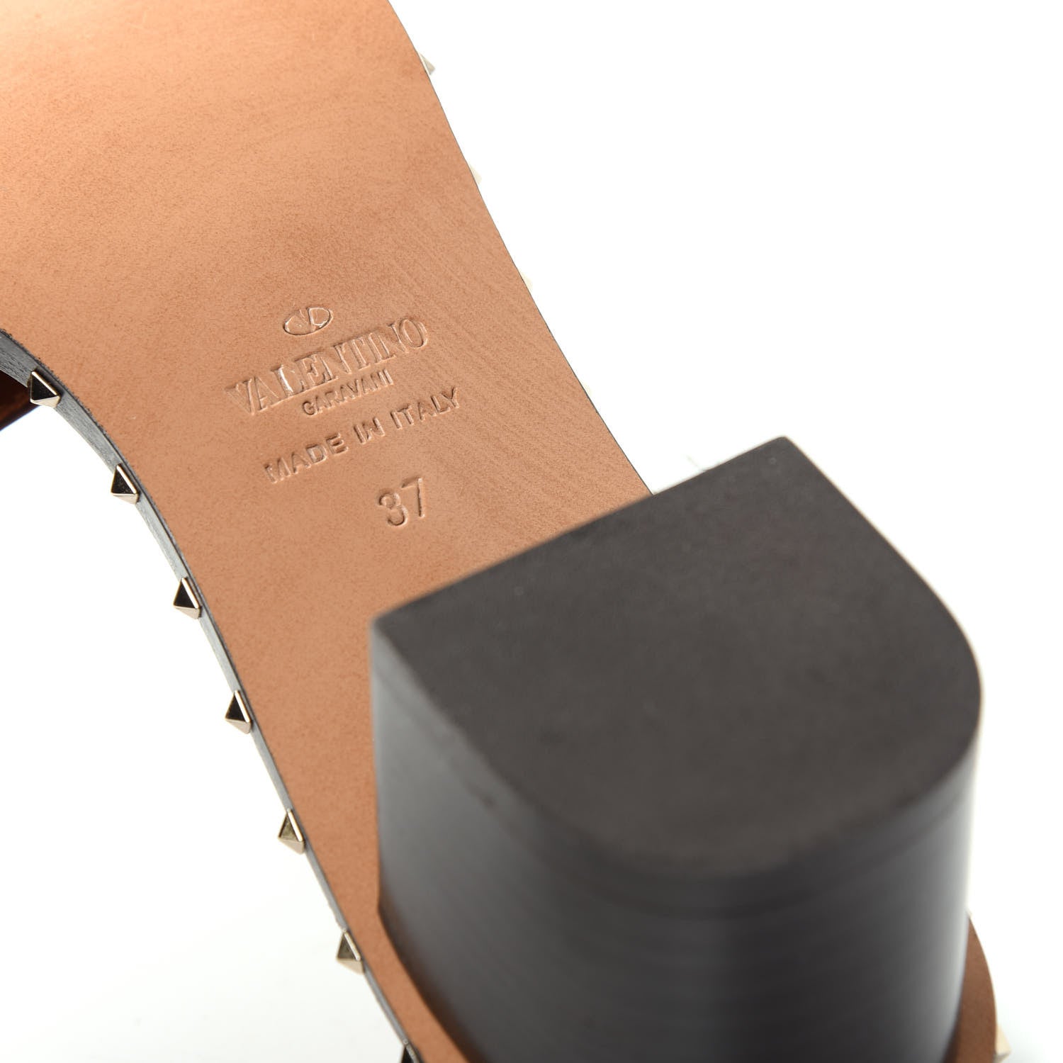 Valentino Garavani Nappa Soul Rockstud 55mm Slide Sandals 37 Brown 9 of 10