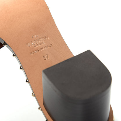 Valentino Garavani Nappa Soul Rockstud 55mm Slide Sandals 37 Brown 9 of 10