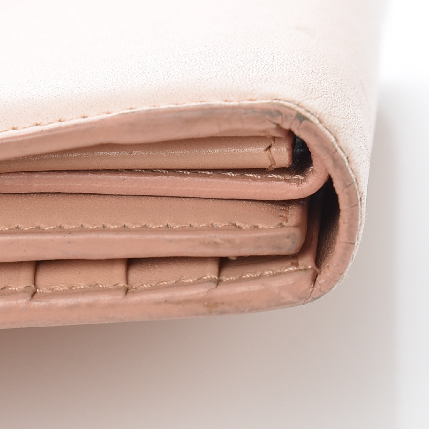 Calfskin Trifold Wallet Pale Pink