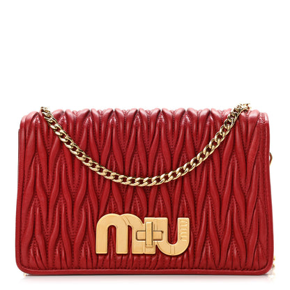 Miu Miu Nappa Matelasse Flap Clutch Red 1 of 12