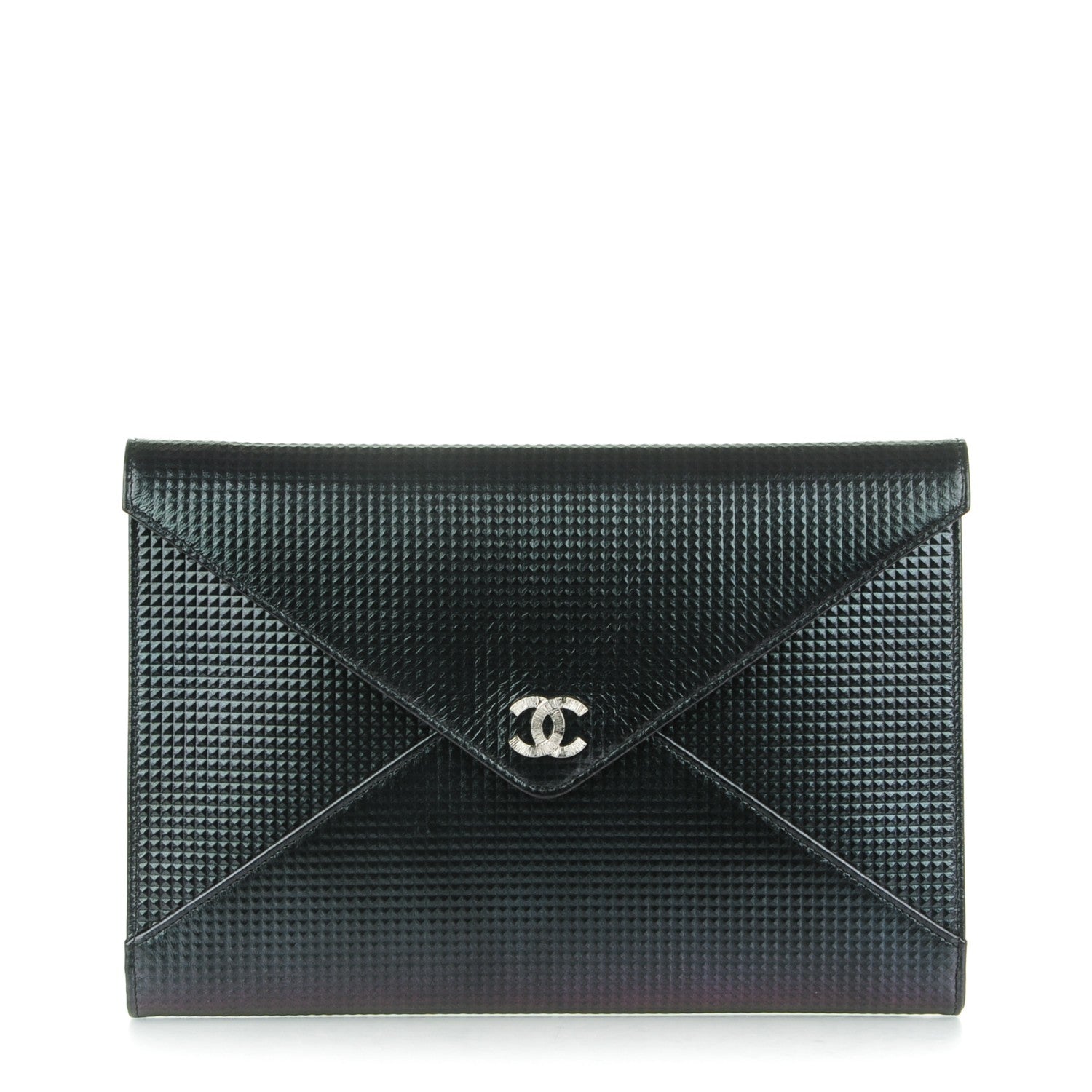 Chanel Metallic Lambskin Small Clutch Black 1 of 7
