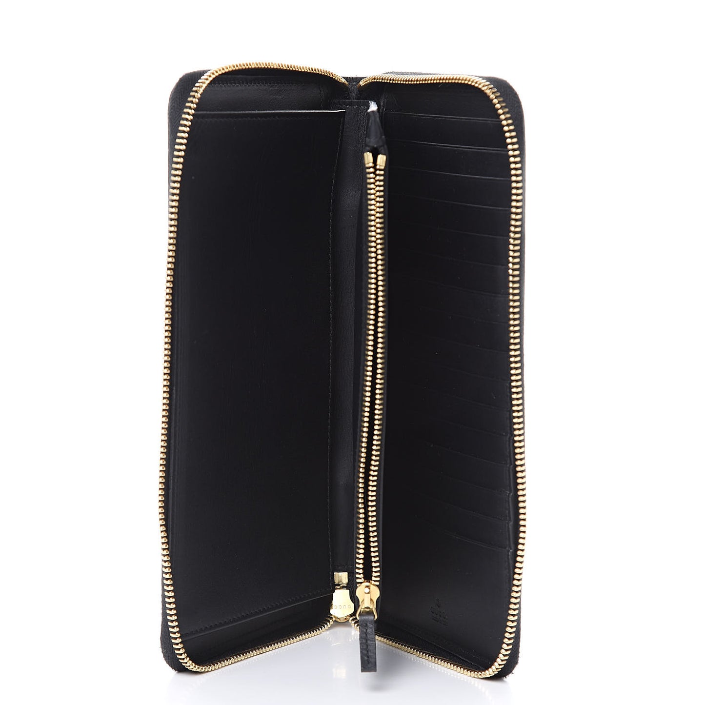 GG Supreme Monogram Top Handle Zip Around Wallet Black