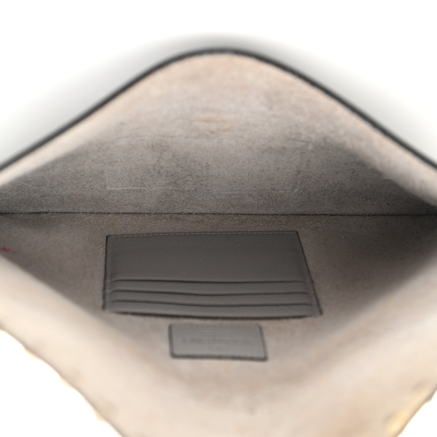 Pebbled Calfskin Large Rockstud Envelope Clutch Pastel Grey
