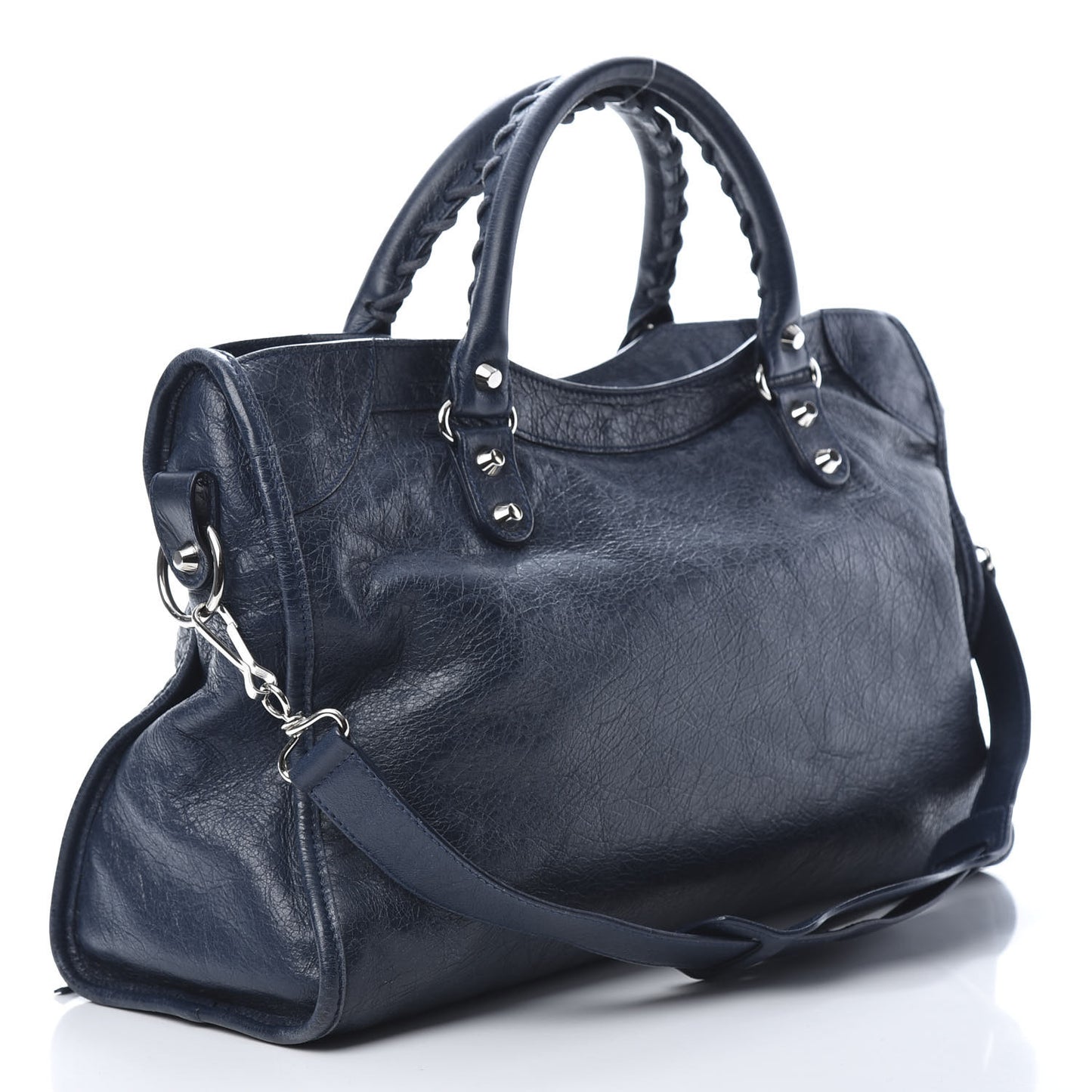 Agneau Classic Silver Hardware City Blue Obscur