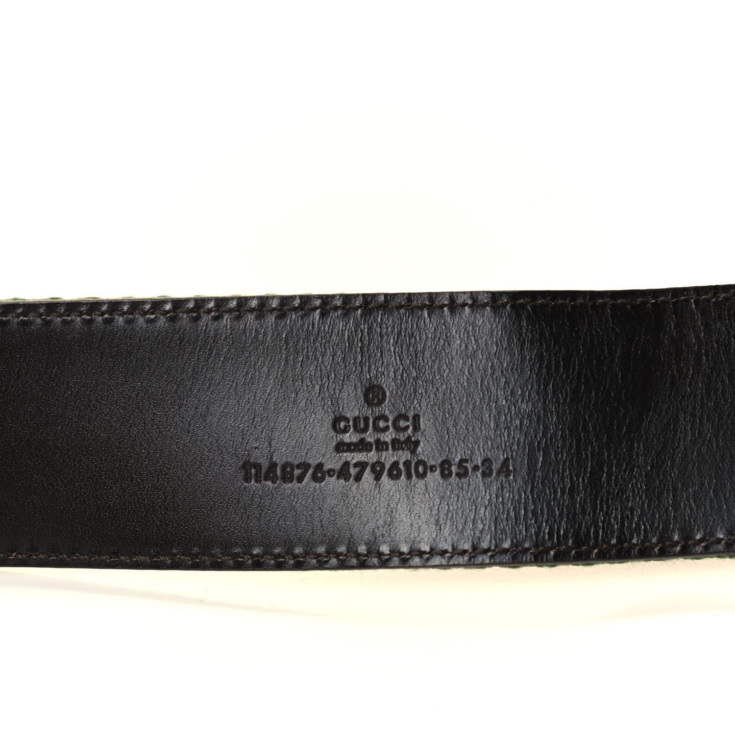 Gucci Canvas Web Interlocking G Belt 85 34 Green Pink 3 of 3