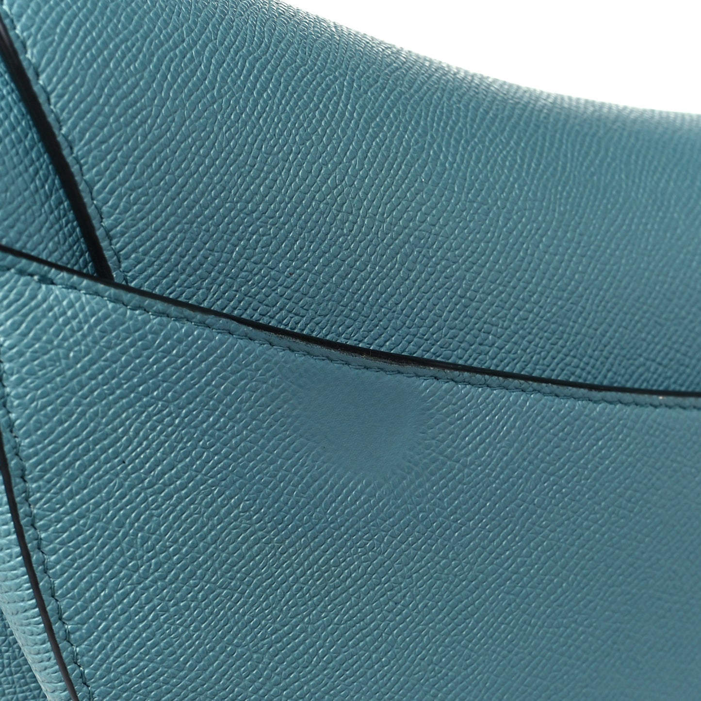 Grained Calfskin Saddle Bag Azure Blue