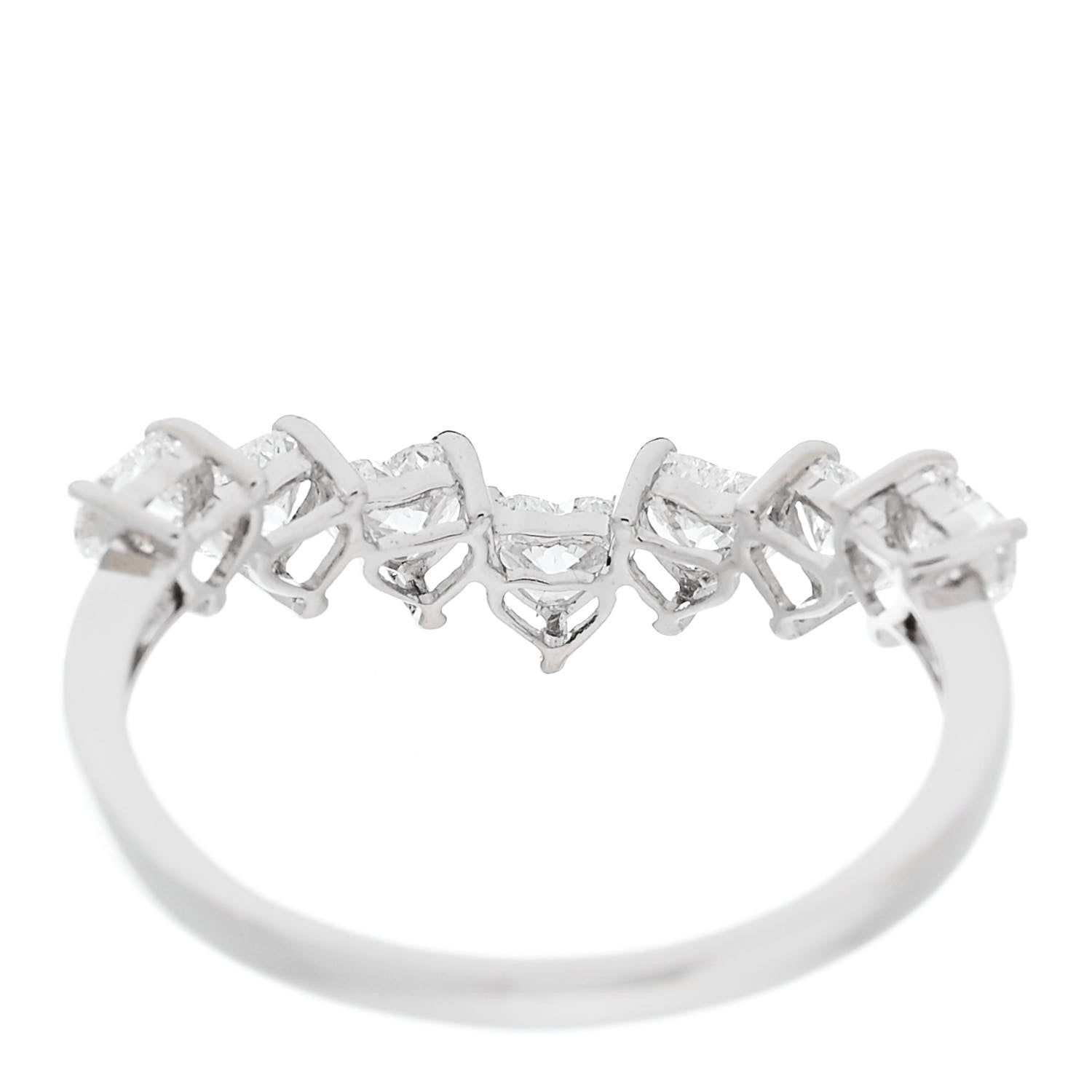 Parker & West by FASHIONPHILE 18K White Gold Diamond 1.00ctw Heart Cut Curved Ring 54 7 8 of 9