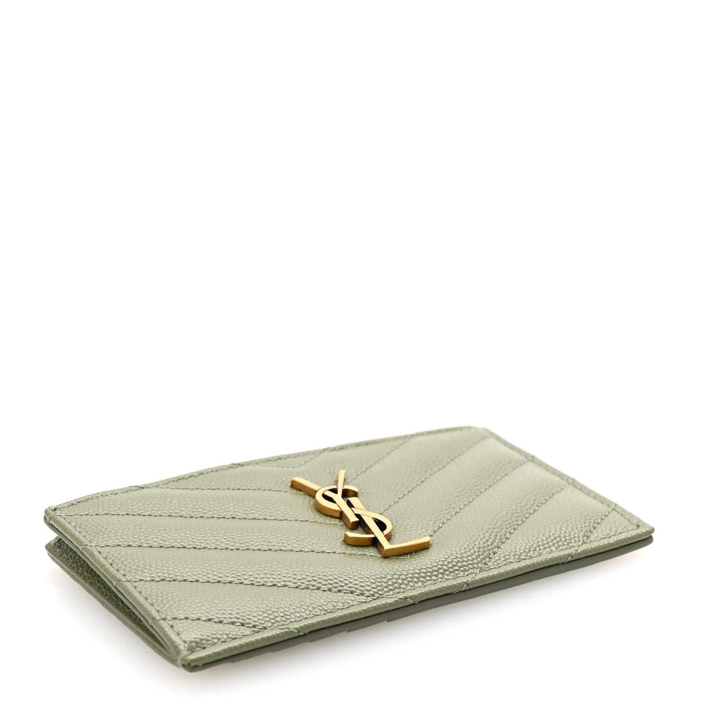 Monogram Grain de Poudre 5 Fragments Zip Pouch Card Holder Light Sage