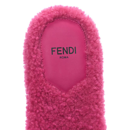 Fendi Shearling FF Baguette Slide Sandals  37 Pink 7 of 8