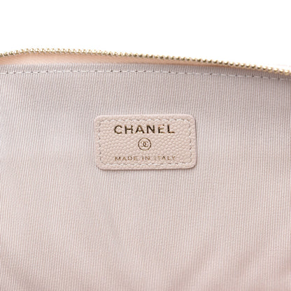 Chanel Caviar Chevron Quilted Large Cosmetic Case Light Pink 6 of 10