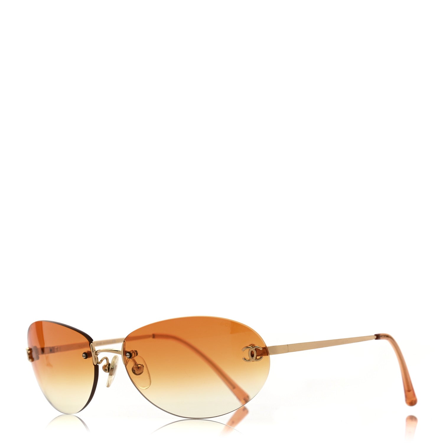 Chanel CC Oval Sunglasses 4013 Gold 1 of 7