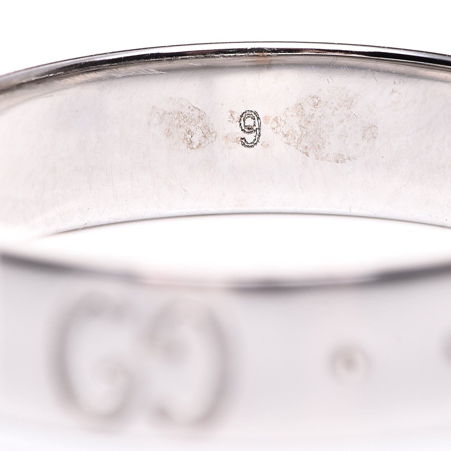 Gucci 18K White Gold 4mm Icon Thin Band Ring 49 4.75 6 of 6