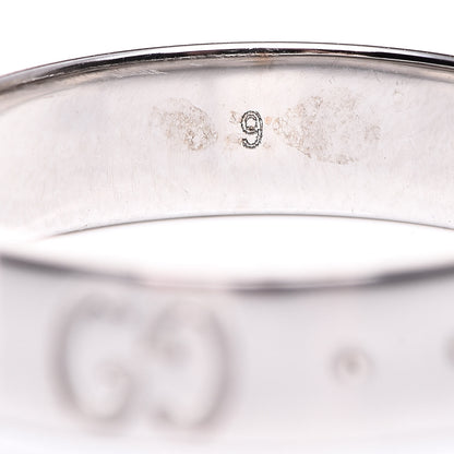 Gucci 18K White Gold 4mm Icon Thin Band Ring 49 4.75 6 of 6