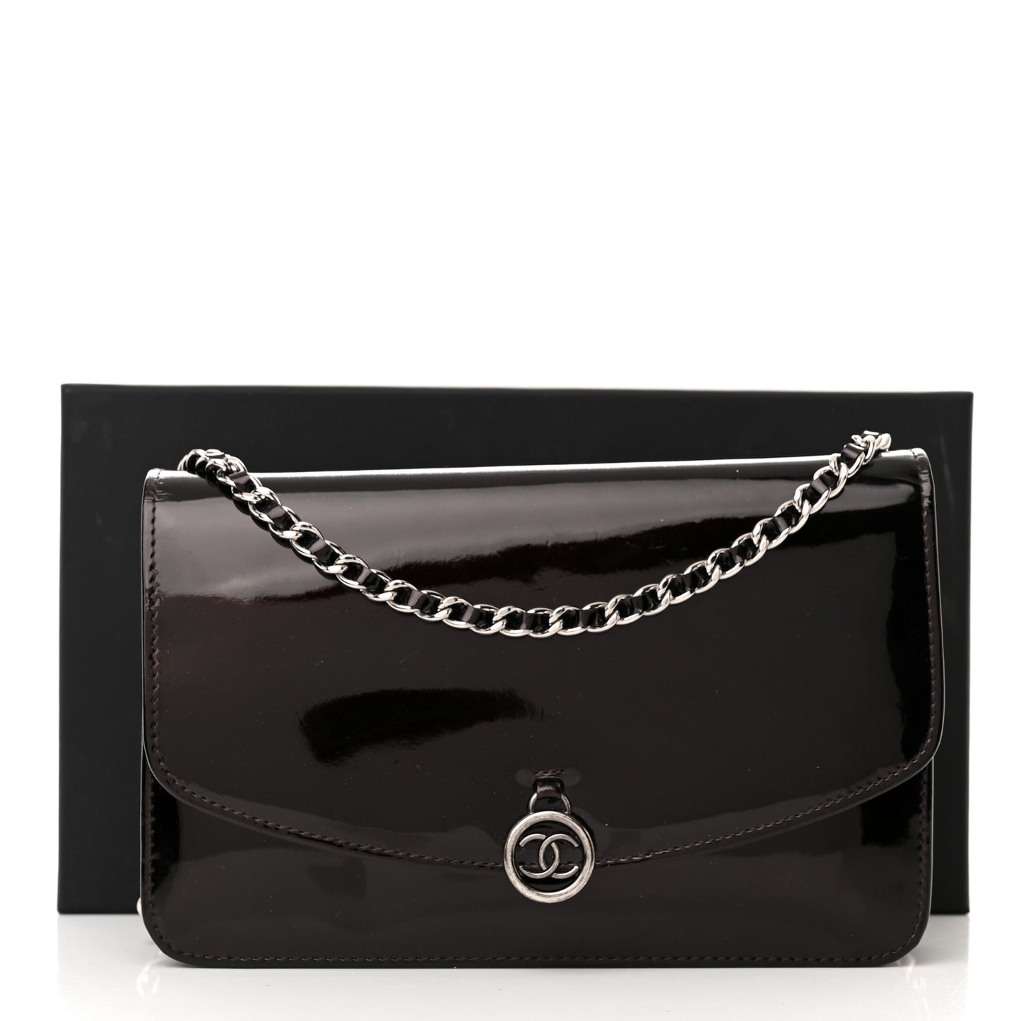 Patent Coco Cabas Wallet On Chain WOC Burgundy