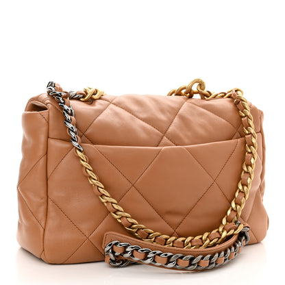 Chanel Lambskin Quilted Large Chanel 19 Flap Brown 3 of 11