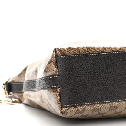 Gucci Crystal Monogram Hobo Dark Brown 8 of 9