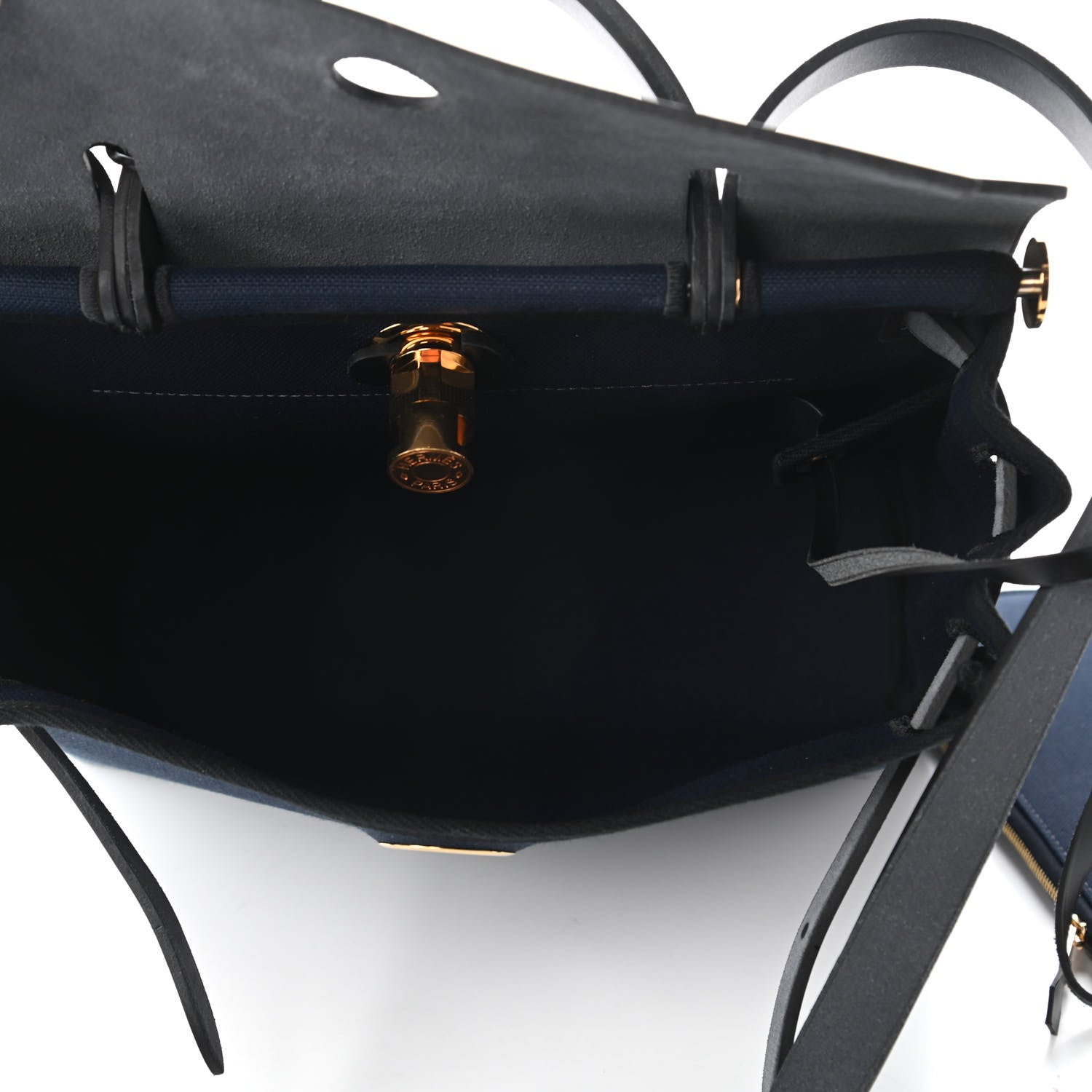 Hermes Toile Vache Hunter Herbag Zip PM 31 Bleu Marine Black 5 of 10