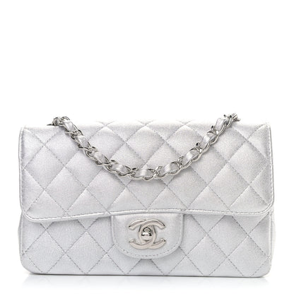 Chanel Metallic Lambskin Quilted Mini Rectangular Flap Silver 1 of 4