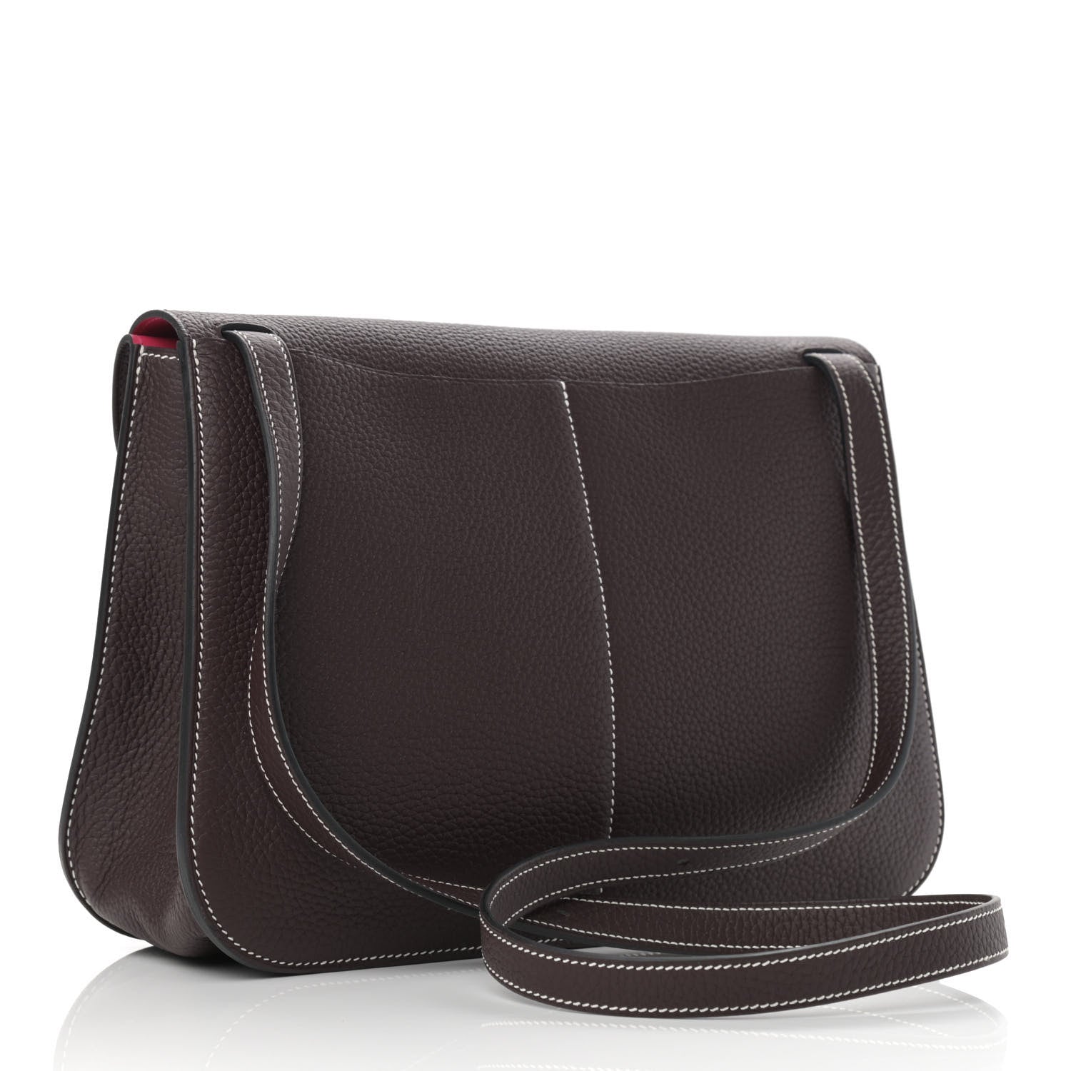 Hermes Taurillon Clemence Verso Halzan 31 GM Rouge Sellier Framboise 3 of 11