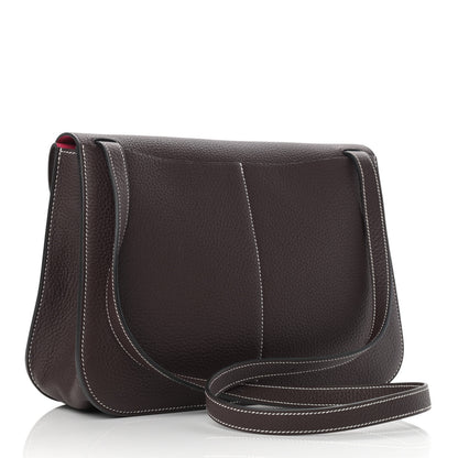 Hermes Taurillon Clemence Verso Halzan 31 GM Rouge Sellier Framboise 3 of 11