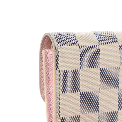 Louis Vuitton Damier Azur Emilie Wallet Rose Ballerine 10 of 16