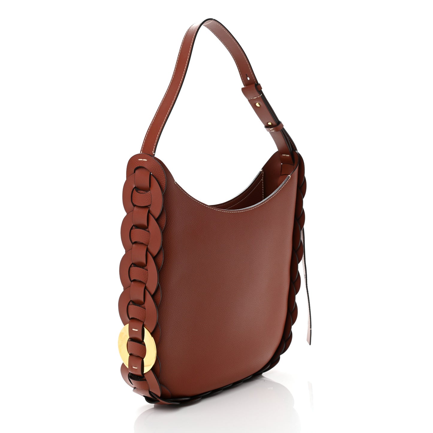 Small Grain Smooth Calfskin Medium Darryl Hobo Sepia Brown