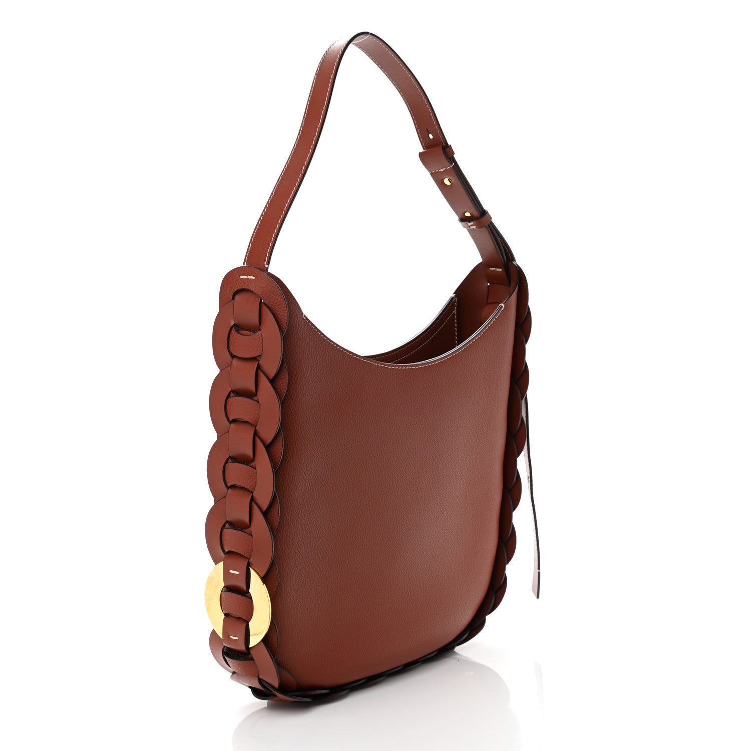 Chloe Small Grain Smooth Calfskin Medium Darryl Hobo Sepia Brown 3 of 9